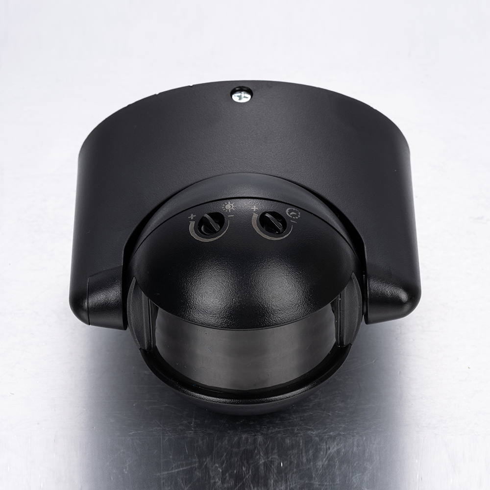 all-black design IP44 PIR motion sensor